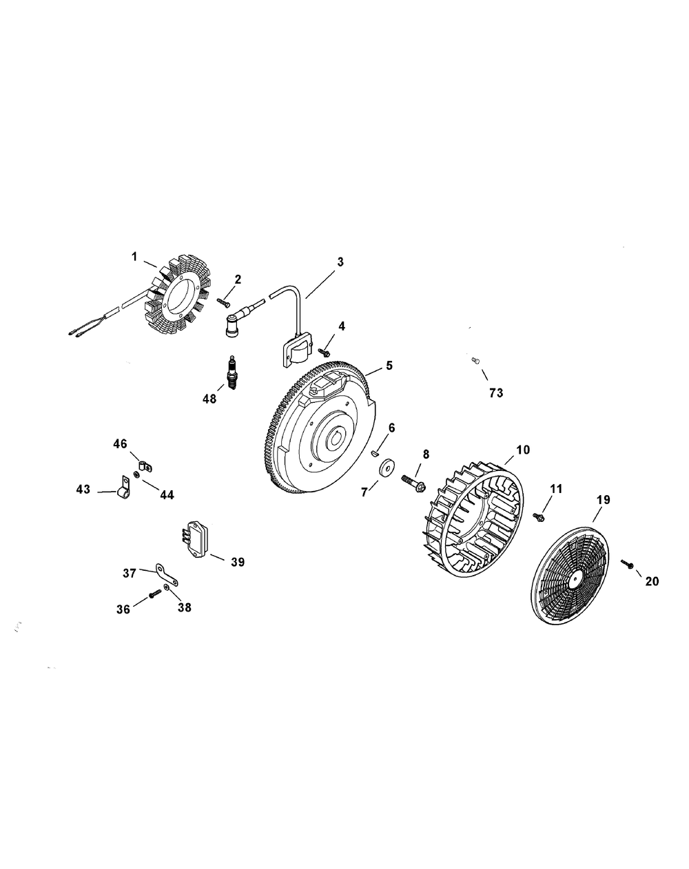Kohler Ch640-3053 Ignition Diagram and Parts List for 46G 4X4-1H013H-1H294H-37BCD010 Cub Cadet Lawn Tractor Accessories